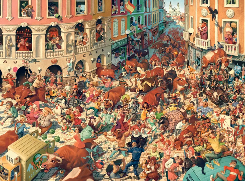 Art Collection - Bull Run in Pampeluna