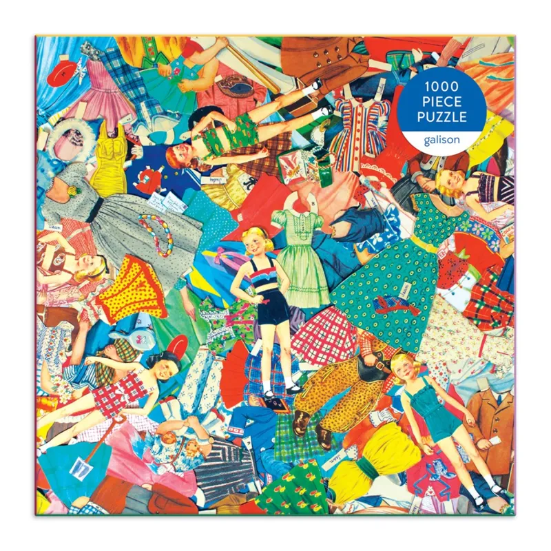 Vintage-Papierpuppen – 1000-teiliges Puzzle in Quadratischer Box