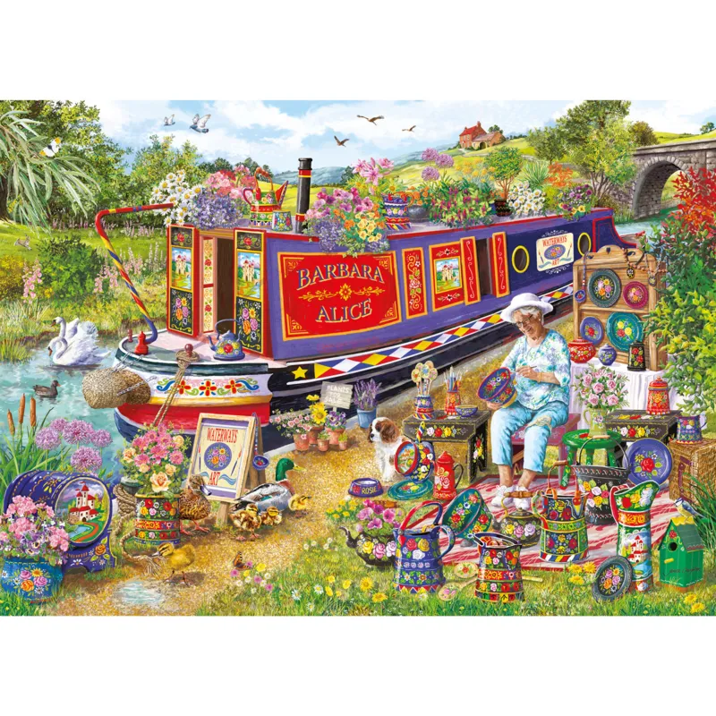 Canal Boat Blooms (1000)