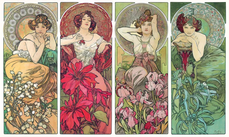 Handgeschnittenes Holzpuzzle - Precious Stones - Mucha