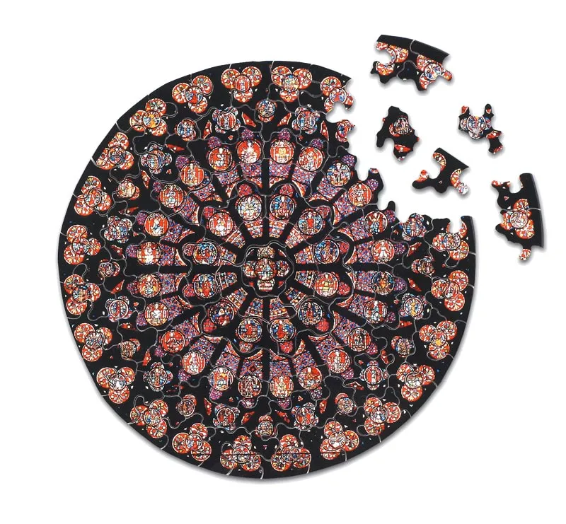 Handgeschnittenes Holzpuzzle - Rosace Notre Dame