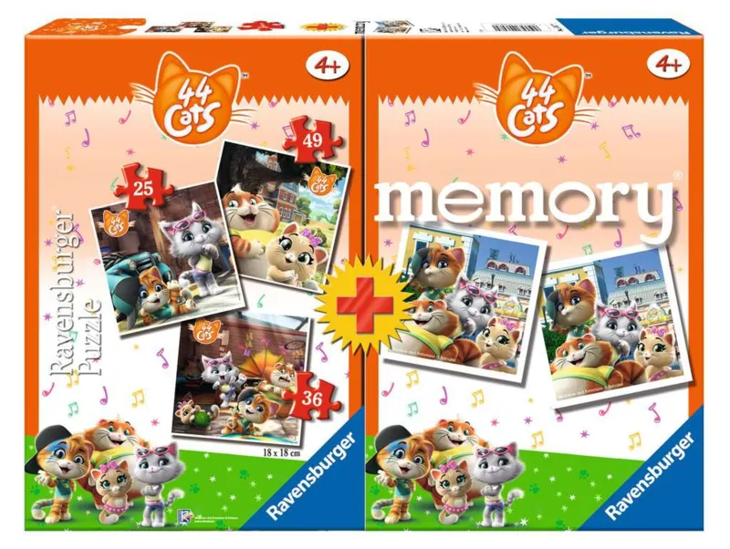 3 Puzzles + Memory - 44 Cats
