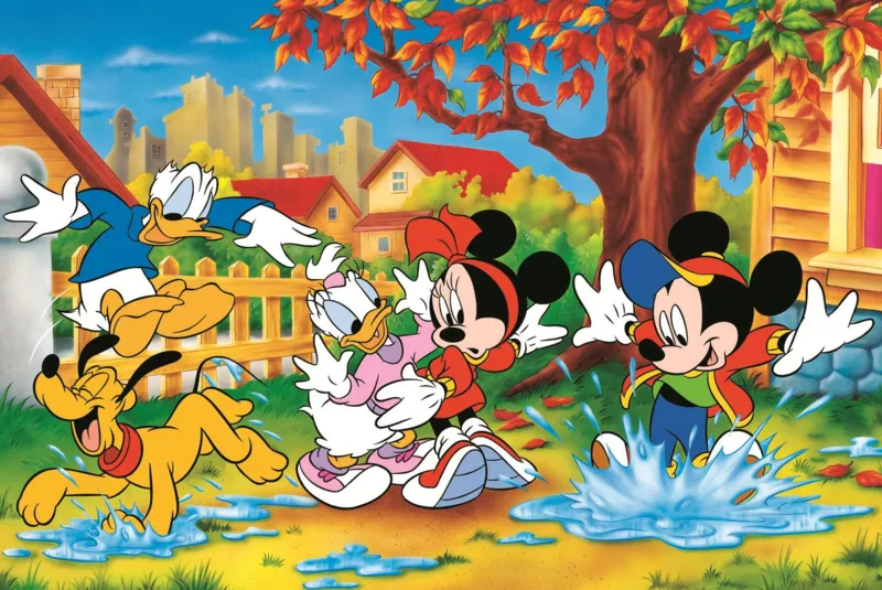 40-Jähriges Jubiläum Trefl - Spielen In Pfützen - Disney Mickey Mouse And Friends