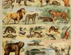 Abbildung aus dem Larousse pour Tous: Säugetiere, 19. Jahrhundert