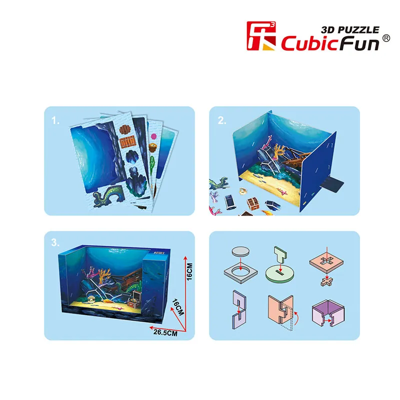 3D Puzzle - Magic Box - Underwater World (Schwierigkeit: 4/6)