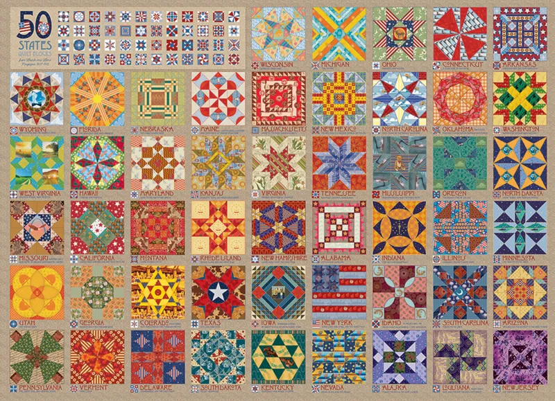 50 Staaten Quilt Blöcke - Random Cut