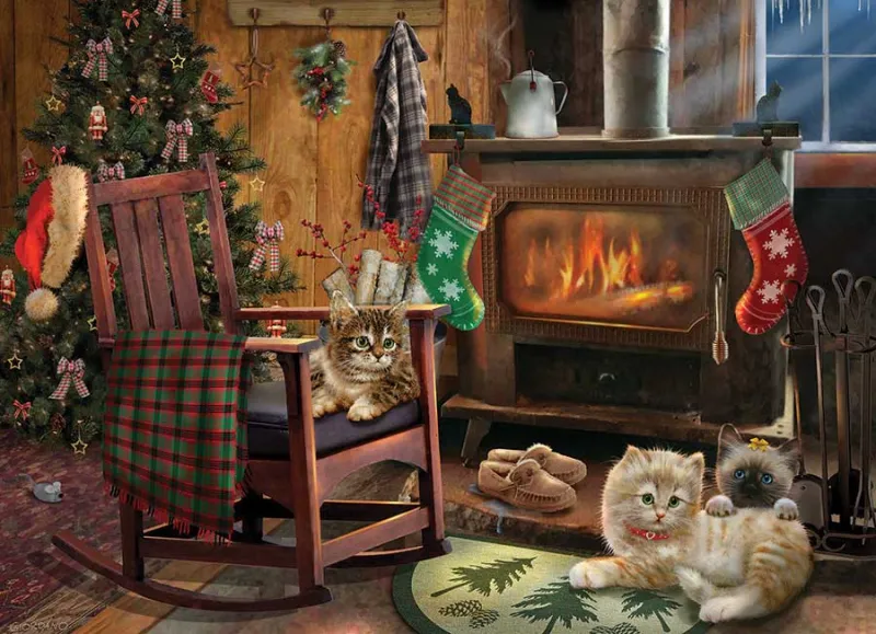 XXL Teile - Kittens by the Stove