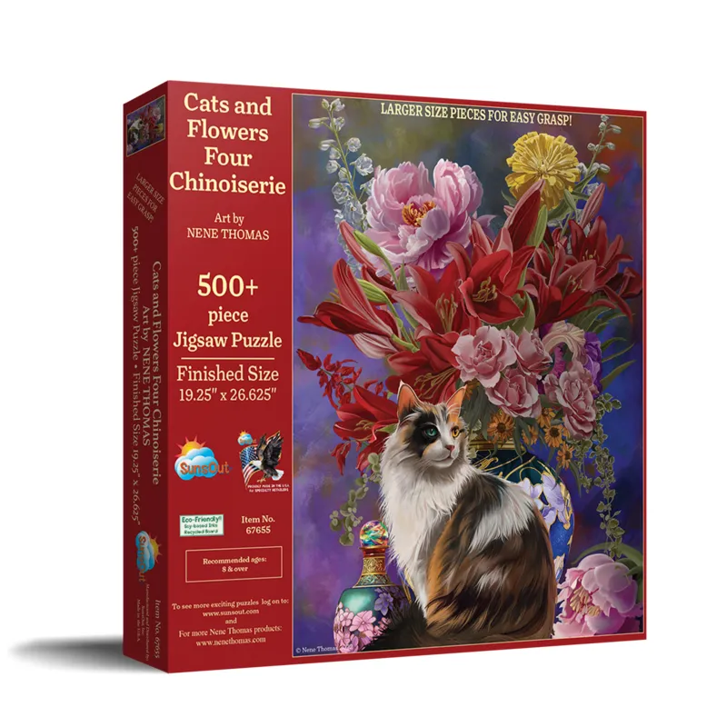 XXL Teile - Cats and Flowers four Chinoiserie