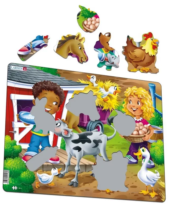 Rahmenpuzzle - Kinder auf dem Bauernhof