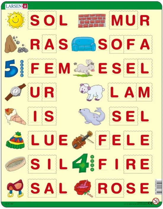 Rahmenpuzzle - Buchstabieren lernen 1 (auf Norwegisch)