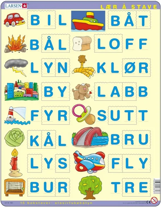 Rahmenpuzzle - Buchstabieren lernen 4 (auf Norwegisch)