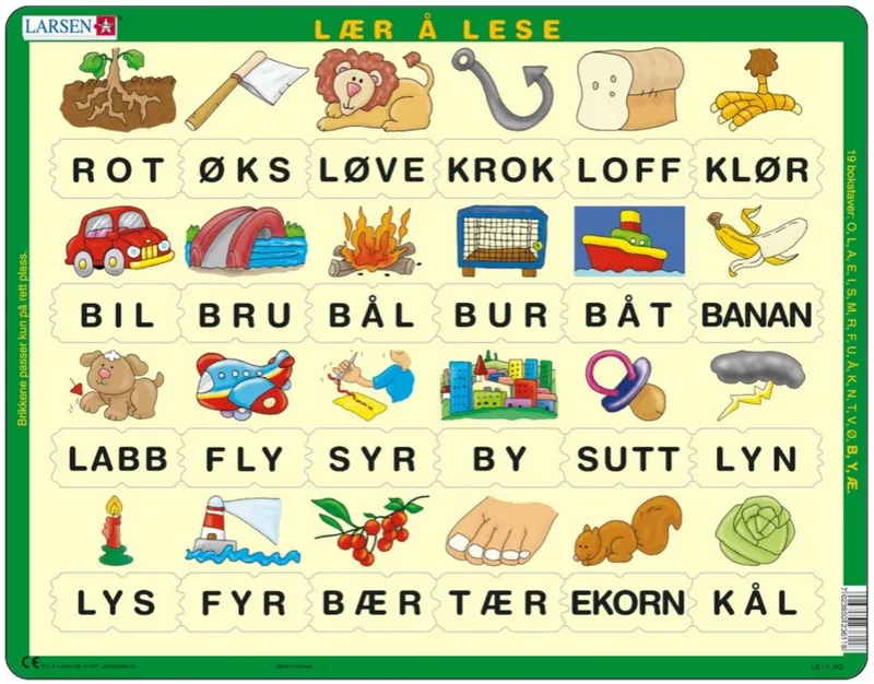 Rahmenpuzzle - Norwegisch lesen lernen 3