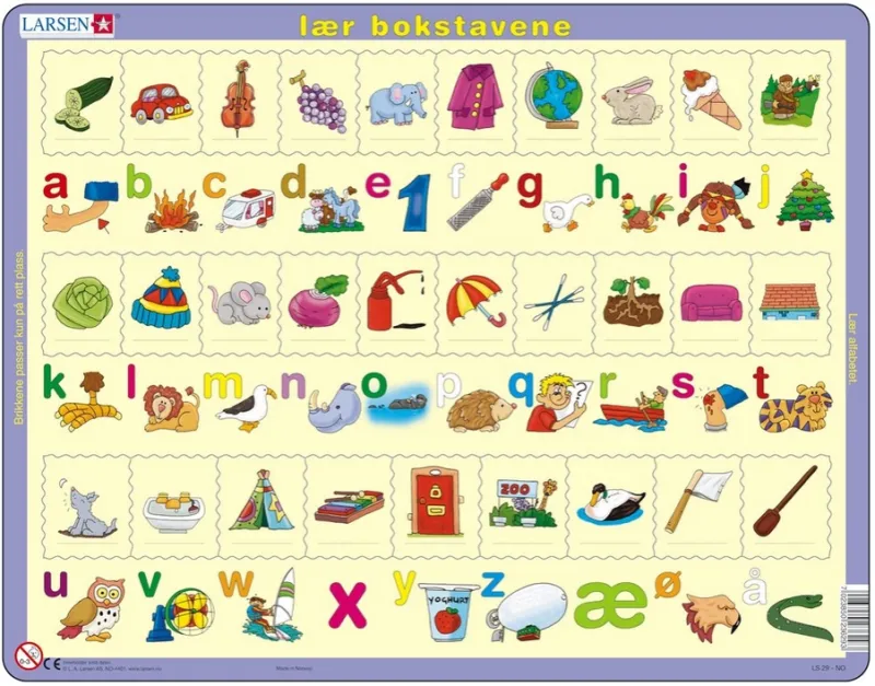 Rahmenpuzzle - Lær bokstavene (små) (auf Norwegisch)