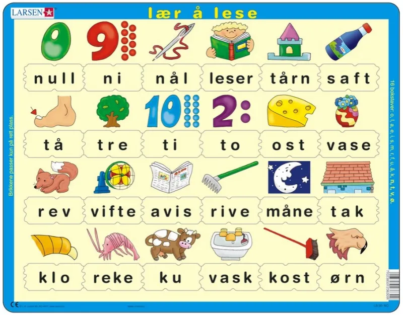 Rahmenpuzzle - Lær å lese (små bokstaver) (auf Norwegisch)