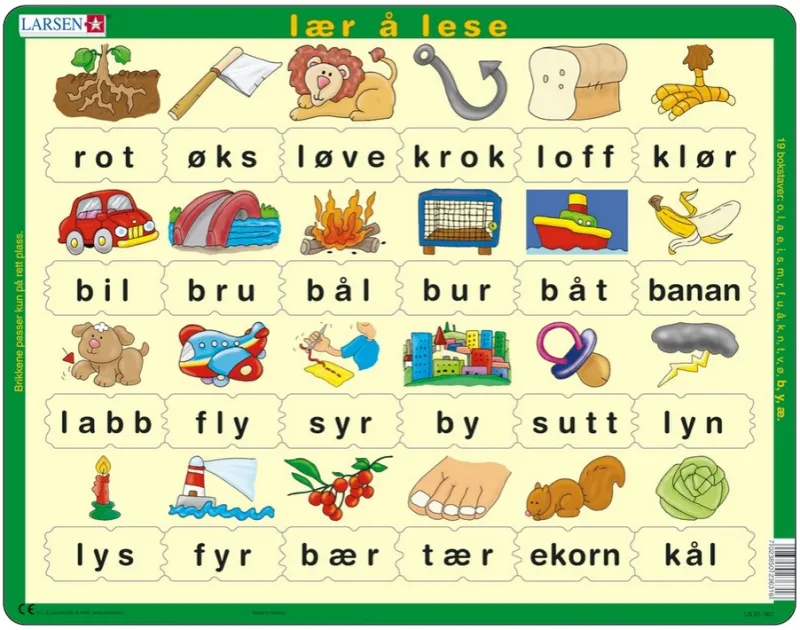 Rahmenpuzzle - Lær å lese (små bokstaver) (auf Norwegisch)