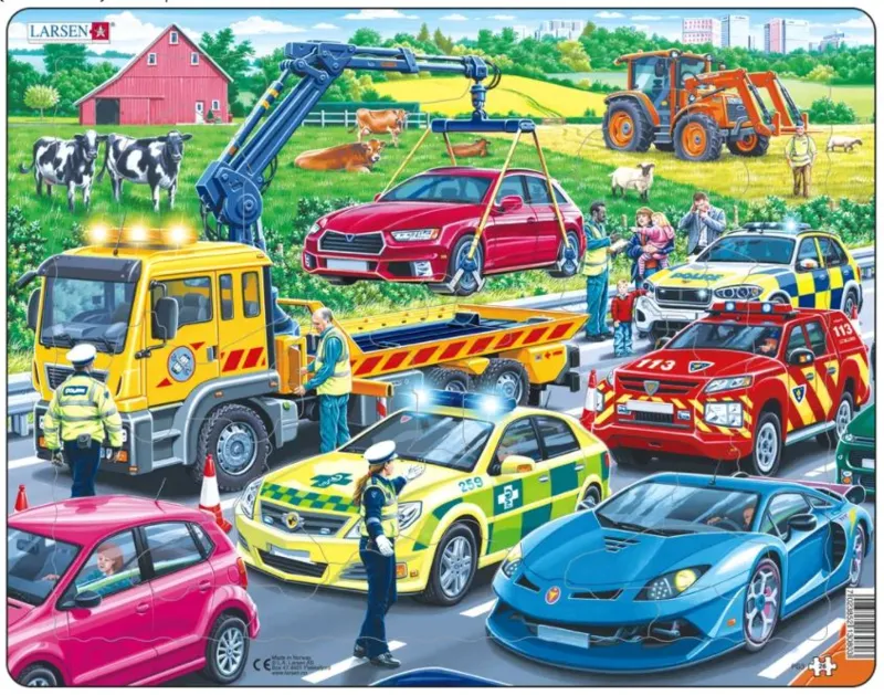 Rahmenpuzzle - Rescue Vehicles on the Highway