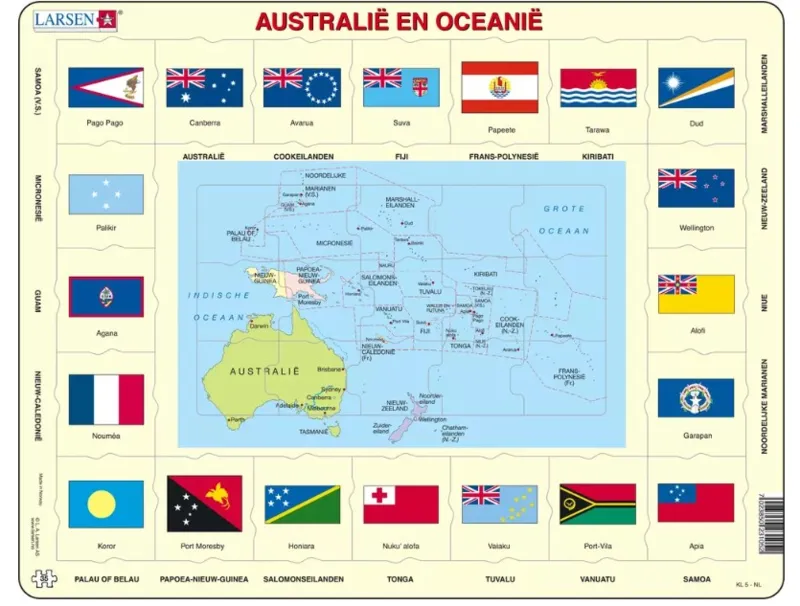 Rahmenpuzzle - Australien und Ozeanien (auf Niederländisch)