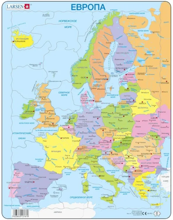 Rahmenpuzzle - Europa (auf Russisch)