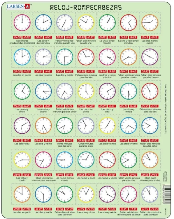 Rahmenpuzzle - Reloj Rompecabezas (auf Spanisch)