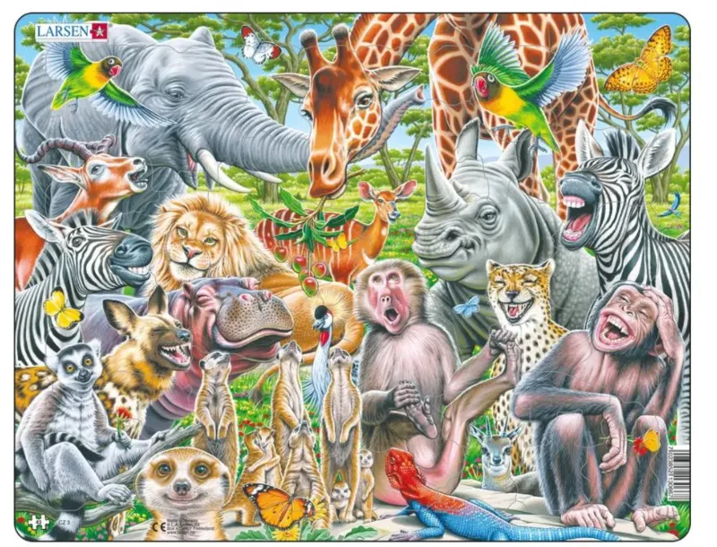 Rahmenpuzzle - Selfie - Happy African Animals