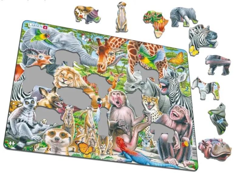 Rahmenpuzzle - Selfie - Happy African Animals