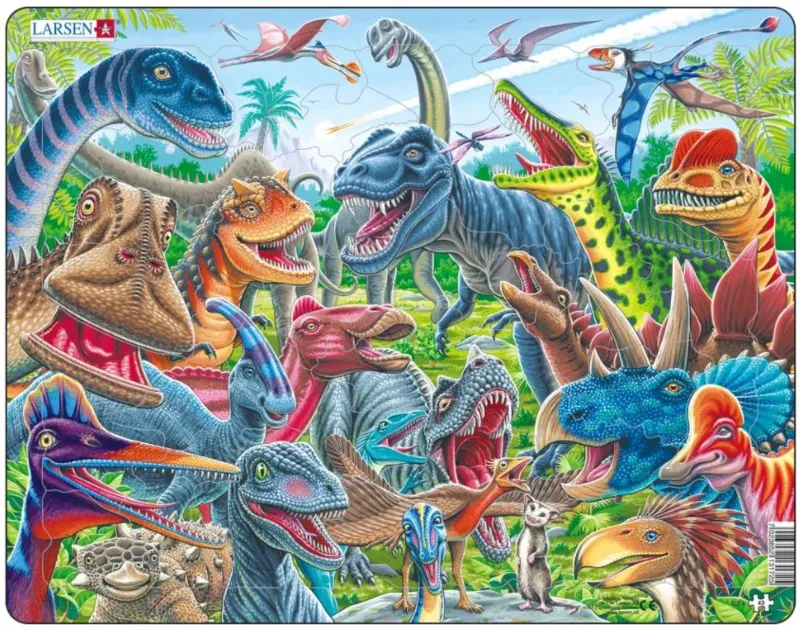Rahmenpuzzle - Selfie - Cheerful Dinosaurs