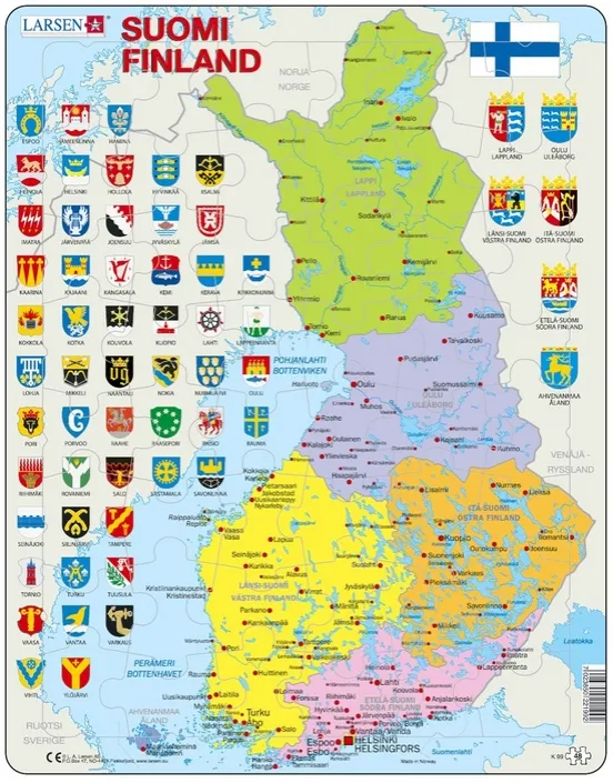 Rahmenpuzzle - Finnland (auf Finnisch)