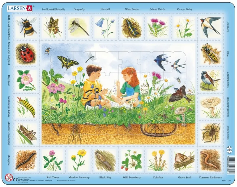 Rahmenpuzzle - Auf der Wiese (auf Englisch)