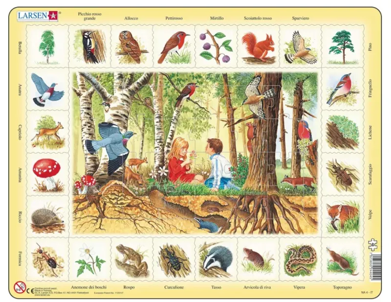Rahmenpuzzle - Der Wald (auf Italienisch)