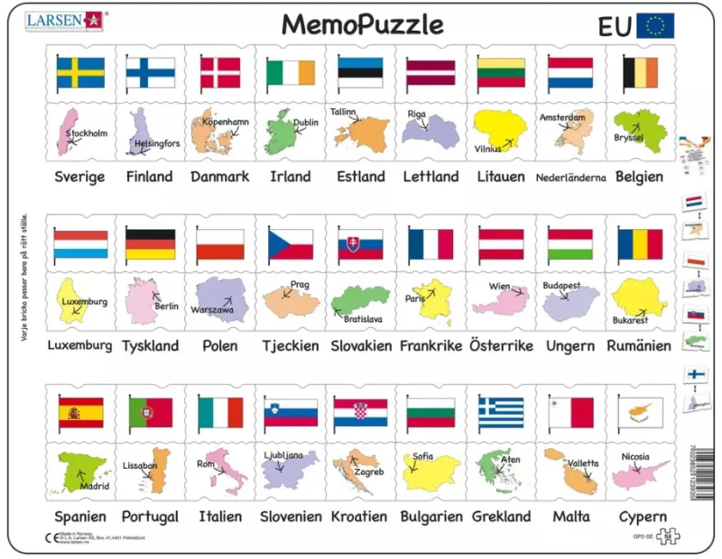 Rahmenpuzzle - MemoPuzzle (auf Schwedisch)