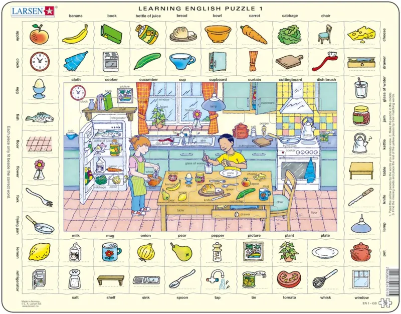 Rahmenpuzzle - Learning English 1: In der Küche