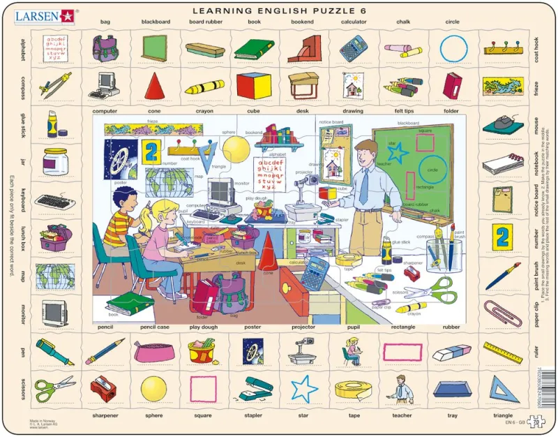 Rahmenpuzzle - Learning English 6: In der Schule