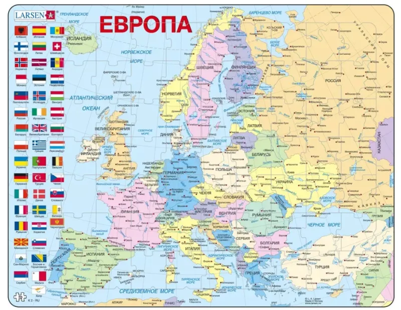 Rahmenpuzzle - Europa (auf Russisch)