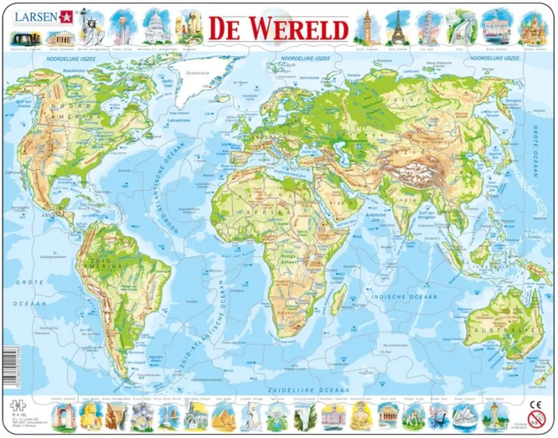 Rahmenpuzzle - De Wereld (Holländisch)