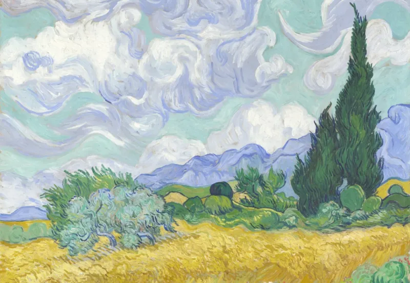 Van Gogh Vincent - Champ de Blé avec Cyprès, 1899