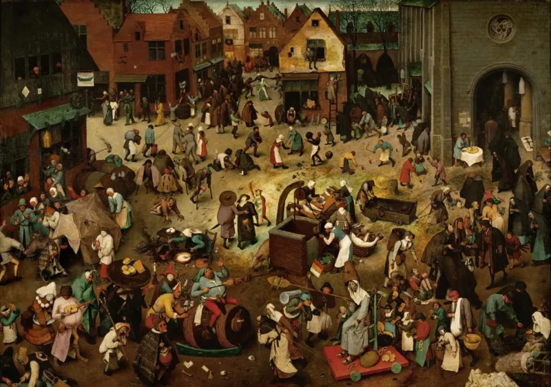 Brueghel Pieter: Der Kampf zwischen Karneval und Fasten, 1559