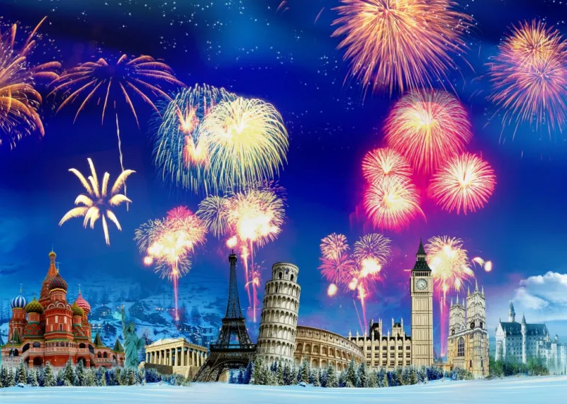 Silvester auf der ganzen Welt