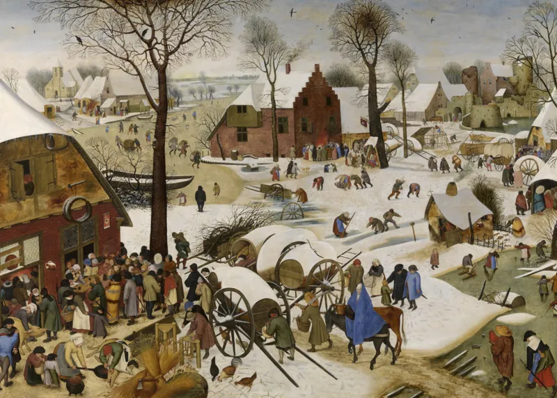2 Puzzles - Pieter Brueghels Kunst: Niederländische Sprichwörter - Die Volkszählung zu Bethlehem