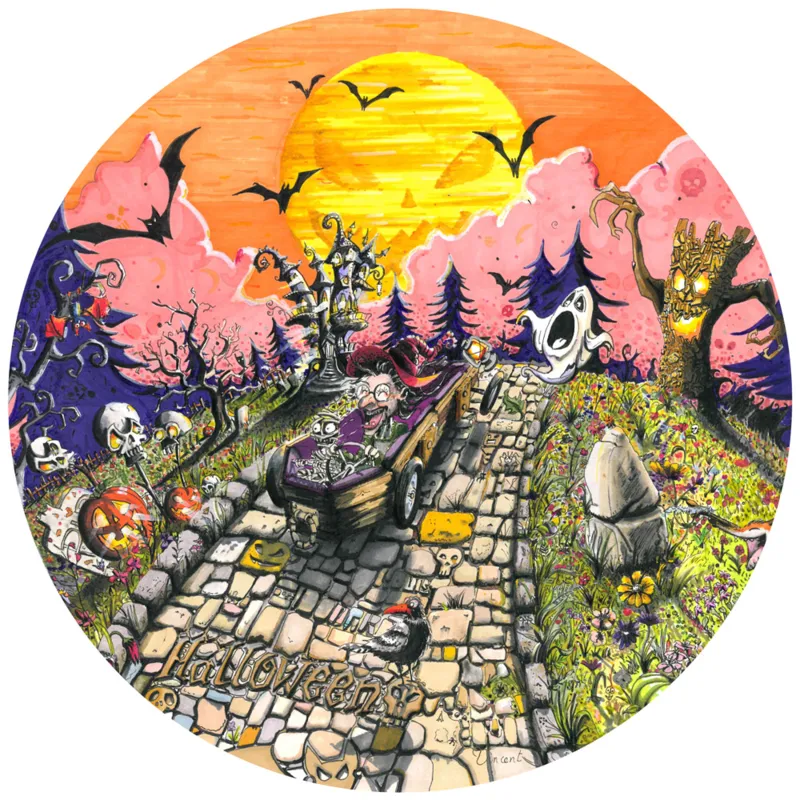 Rundes Puzzle - Halloween