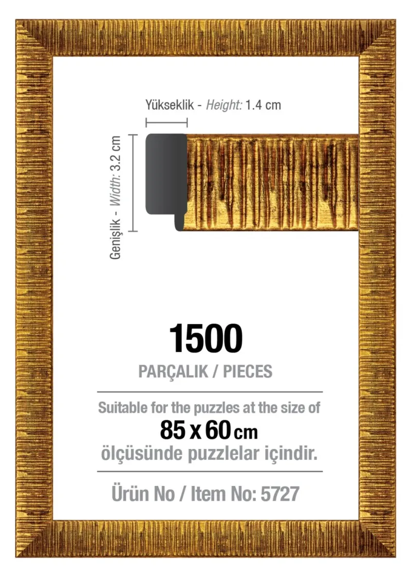 1500 Teile Puzzlerahmen - Gold - 3 cm