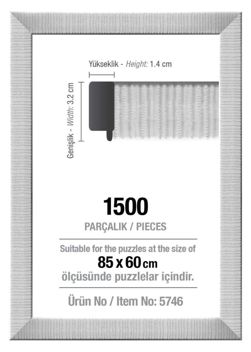1500 Teile Puzzlerahmen - Weiss - 3 cm