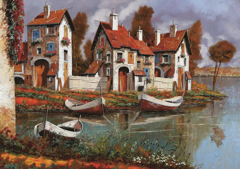 Häuser in Cerchio, Italien