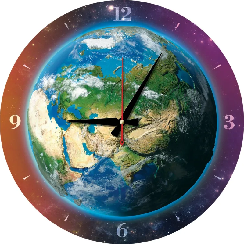 Puzzle-Uhr - Die Welt