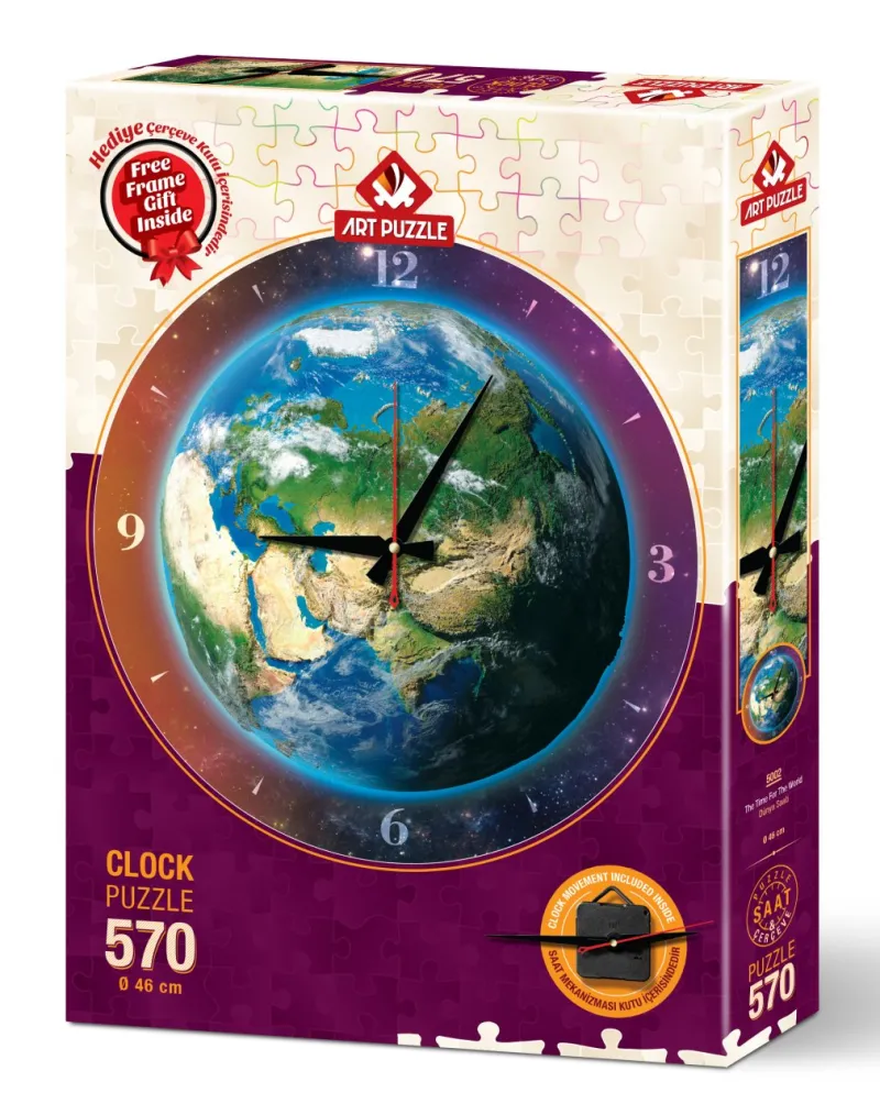Puzzle-Uhr - Die Welt