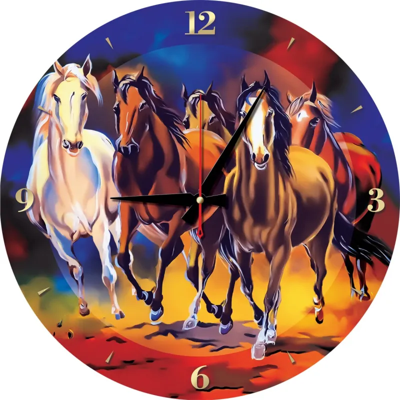 Puzzle-Uhr - Pferde