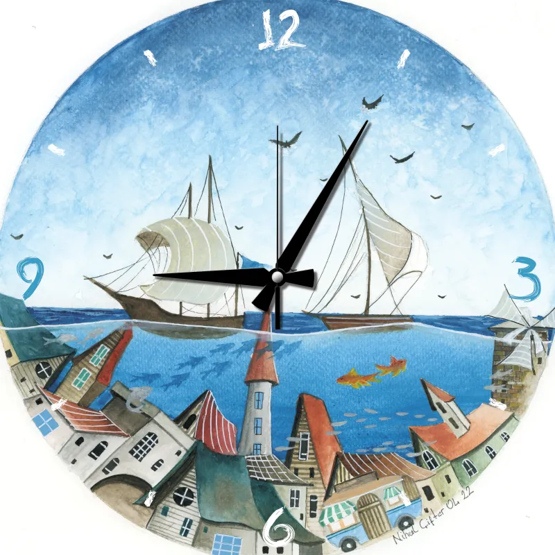 Puzzle Uhr - Aqua Stadt