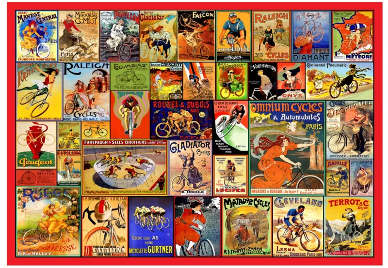 Holzpuzzle - Vintage Bicycle Posters