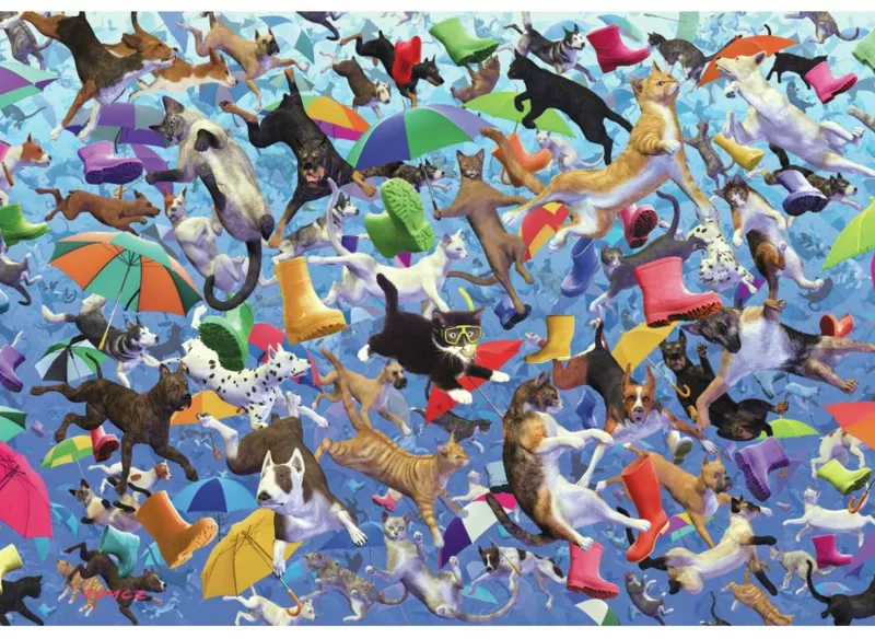 Holzpuzzle - Royce B McClure : Raining Cats and Dogs