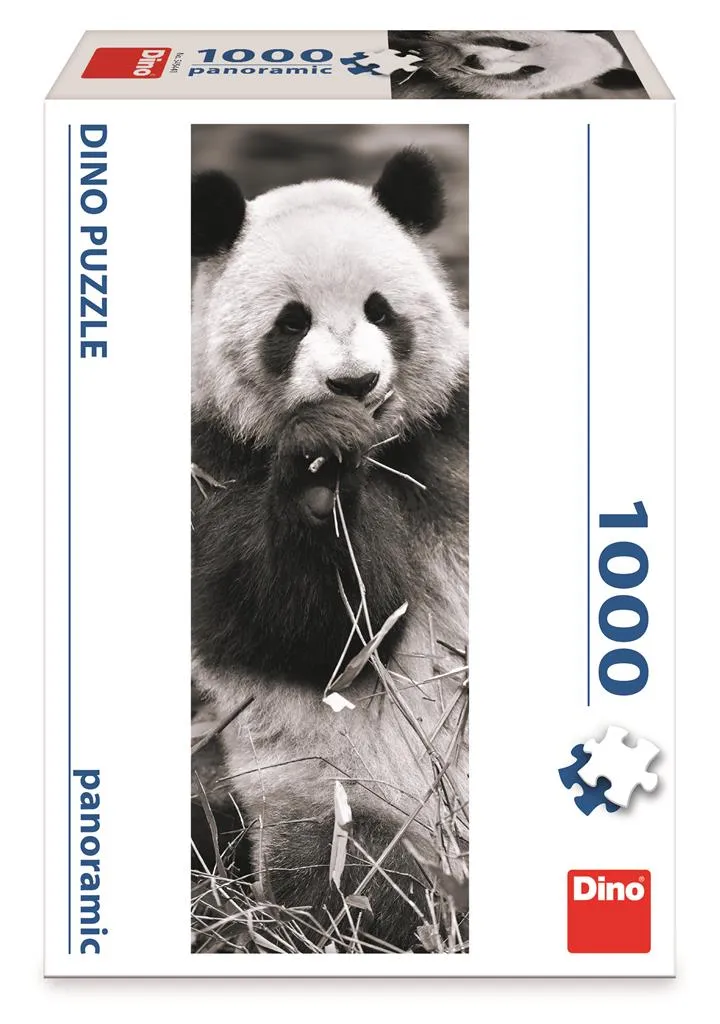 Panorama-Puzzle - Panda im Gras