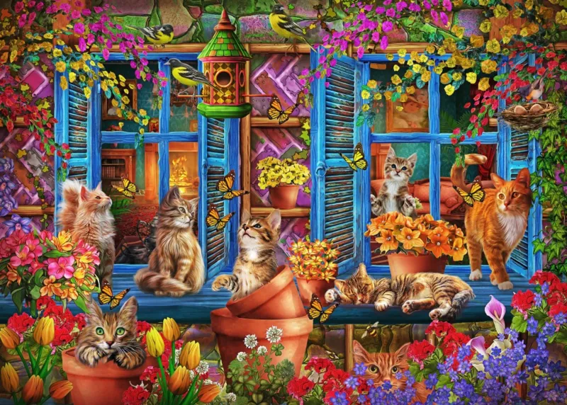 Katzen auf der Fensterbank